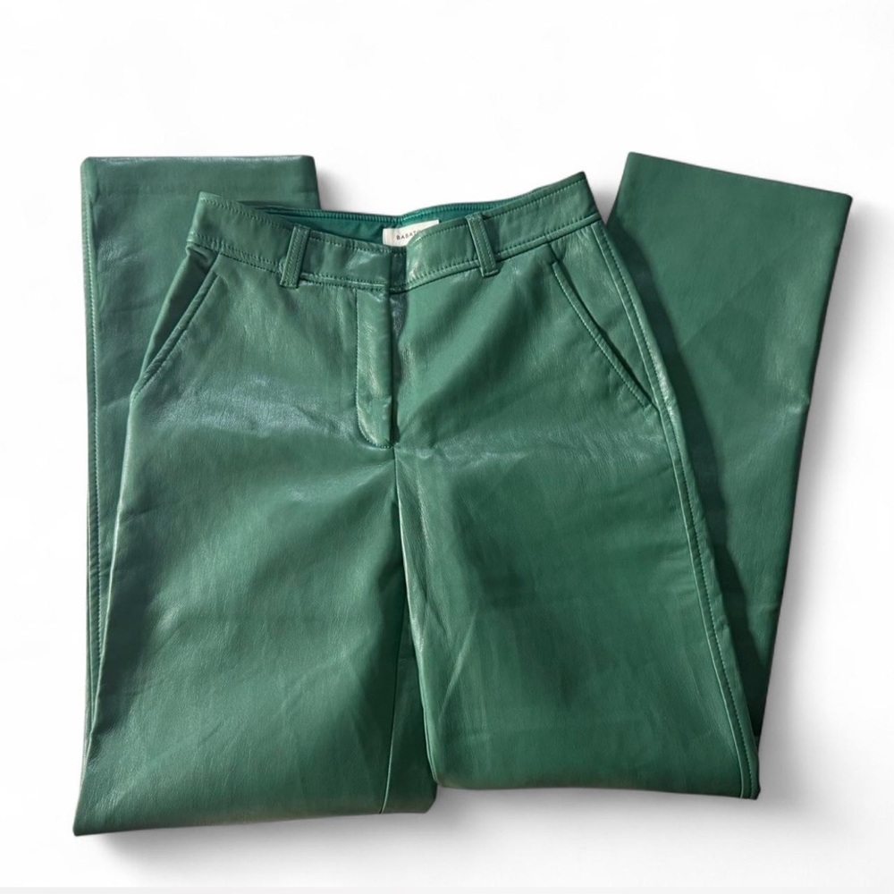 Babaton Emerald Leather Trousers
